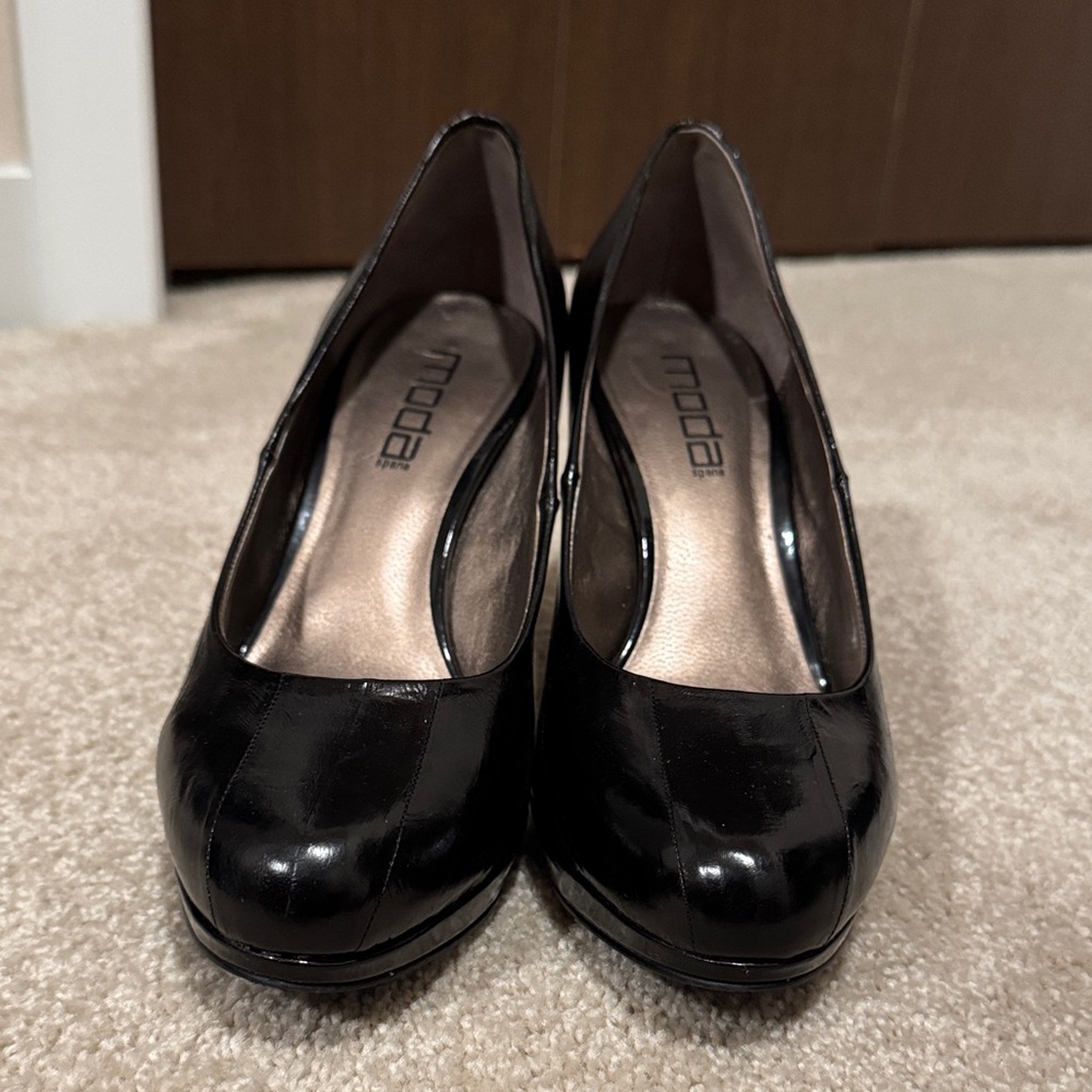 Moda Glossy Black Women's Heels - Picture 5 of 7